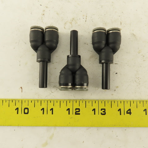 5/16" Male Stem x 5/16" Push To Connect Tube Nylon Wye Y Fittings Lot Of 3