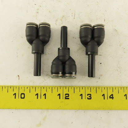 5/16" Male Stem x 5/16" Push To Connect Tube Nylon Wye Y Fittings Lot Of 3