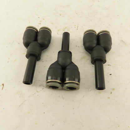 5/16" Male Stem x 5/16" Push To Connect Tube Nylon Wye Y Fittings Lot Of 3