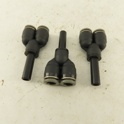 5/16" Male Stem x 5/16" Push To Connect Tube Nylon Wye Y Fittings Lot Of 3