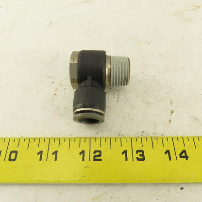 1/2" NPT x 1/2" Push To Connect Tube Nylon Swivel Elbow Fitting