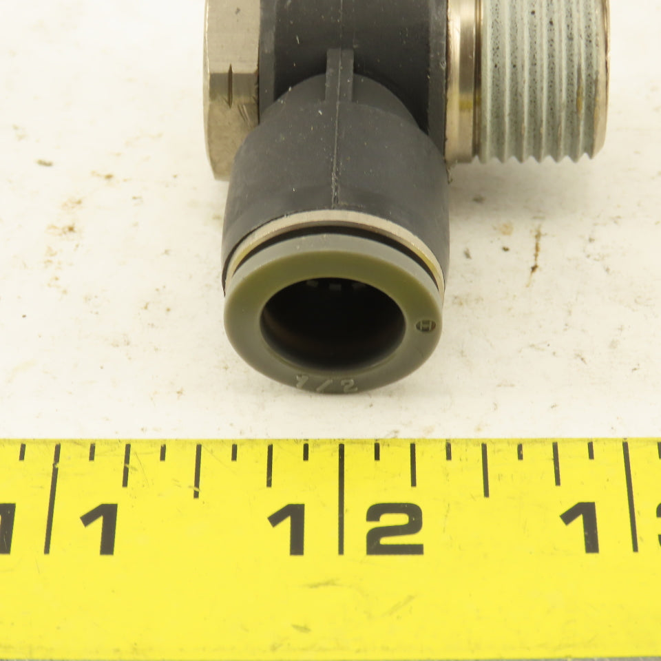 1/2" NPT x 1/2" Push To Connect Tube Nylon Swivel Elbow Fitting