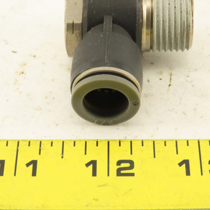 1/2" NPT x 1/2" Push To Connect Tube Nylon Swivel Elbow Fitting