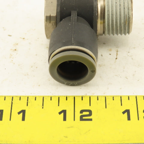 1/2" NPT x 1/2" Push To Connect Tube Nylon Swivel Elbow Fitting