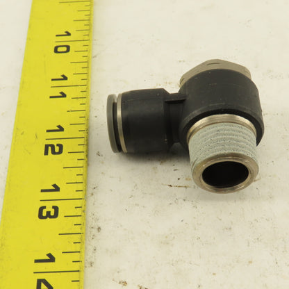 1/2" NPT x 1/2" Push To Connect Tube Nylon Swivel Elbow Fitting
