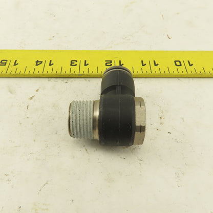 1/2" NPT x 1/2" Push To Connect Tube Nylon Swivel Elbow Fitting