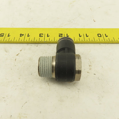 1/2" NPT x 1/2" Push To Connect Tube Nylon Swivel Elbow Fitting