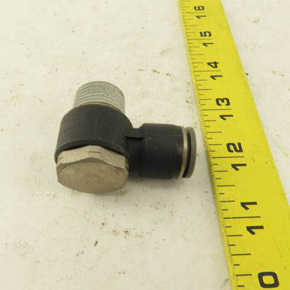 1/2" NPT x 1/2" Push To Connect Tube Nylon Swivel Elbow Fitting