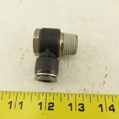 1/2" NPT x 1/2" Push To Connect Tube Nylon Swivel Elbow Fitting