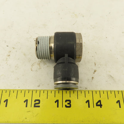 1/2" NPT x 1/2" Push To Connect Tube Nylon Swivel Elbow Fitting