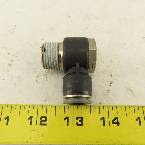 1/2" NPT x 1/2" Push To Connect Tube Nylon Swivel Elbow Fitting