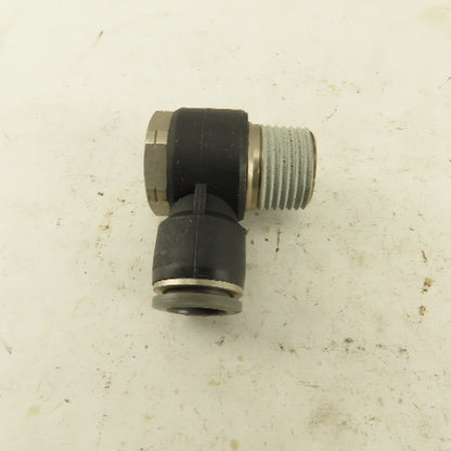 1/2" NPT x 1/2" Push To Connect Tube Nylon Swivel Elbow Fitting