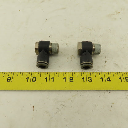 3/8" NPT x 3/8" Push To Connect Tube Nylon Swivel Elbow Fitting Lot Of 2