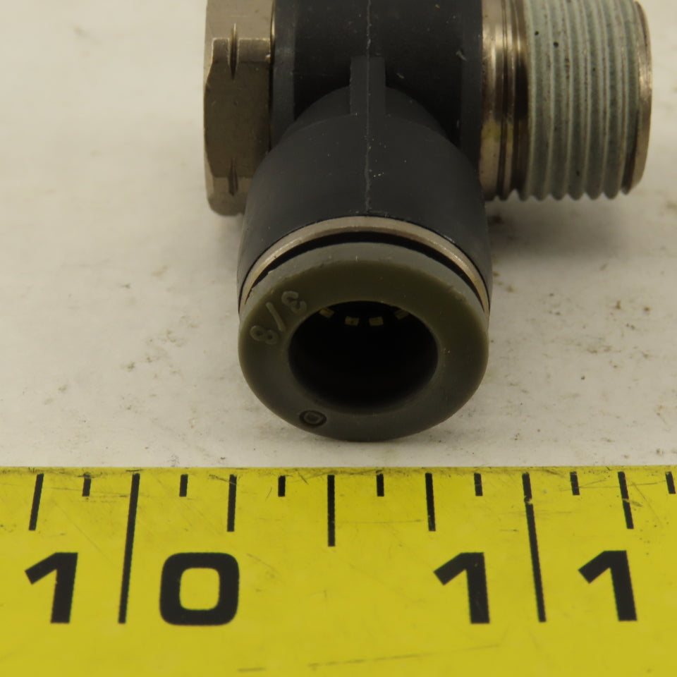 3/8" NPT x 3/8" Push To Connect Tube Nylon Swivel Elbow Fitting Lot Of 2