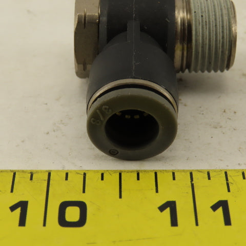 3/8" NPT x 3/8" Push To Connect Tube Nylon Swivel Elbow Fitting Lot Of 2