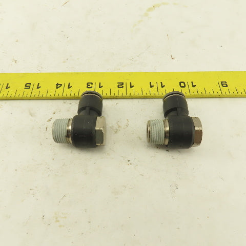 3/8" NPT x 3/8" Push To Connect Tube Nylon Swivel Elbow Fitting Lot Of 2