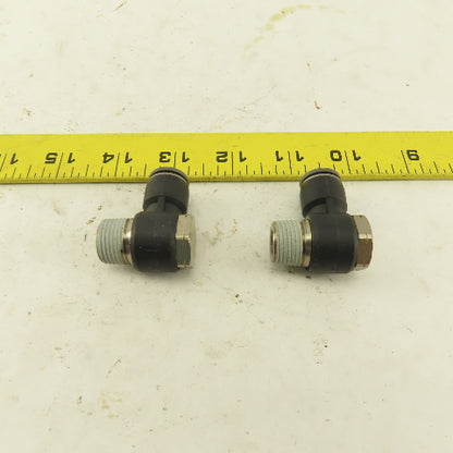 3/8" NPT x 3/8" Push To Connect Tube Nylon Swivel Elbow Fitting Lot Of 2