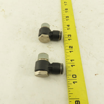 3/8" NPT x 3/8" Push To Connect Tube Nylon Swivel Elbow Fitting Lot Of 2