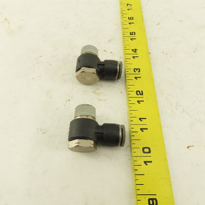 3/8" NPT x 3/8" Push To Connect Tube Nylon Swivel Elbow Fitting Lot Of 2
