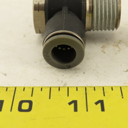1/2" NPT x 3/8" Push To Connect Tube Nylon Swivel Elbow Fitting Lot Of 2