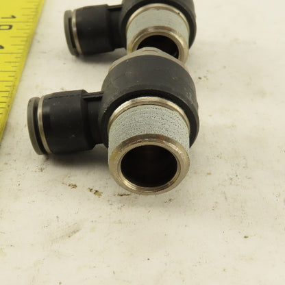 1/2" NPT x 3/8" Push To Connect Tube Nylon Swivel Elbow Fitting Lot Of 2