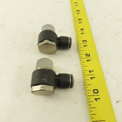 1/2" NPT x 3/8" Push To Connect Tube Nylon Swivel Elbow Fitting Lot Of 2