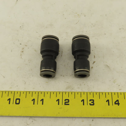1/2" x 3/8" Push To Connect Tube Reducer Union Nylon Lot Of 2