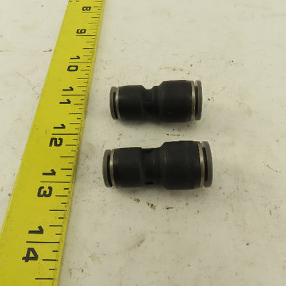 1/2" x 3/8" Push To Connect Tube Reducer Union Nylon Lot Of 2