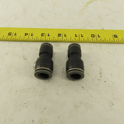 1/2" x 3/8" Push To Connect Tube Reducer Union Nylon Lot Of 2