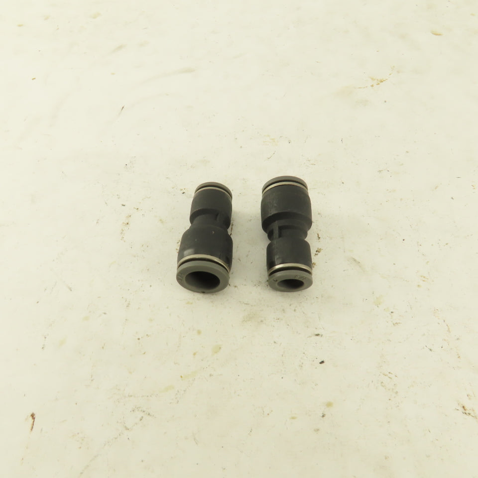 1/2" x 3/8" Push To Connect Tube Reducer Union Nylon Lot Of 2