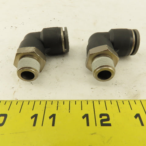 1/4" NPT x 1/2" Tube Push To Connect Elbow 90-? Lot Of 2