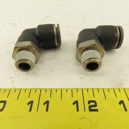 1/4" NPT x 1/2" Tube Push To Connect Elbow 90-? Lot Of 2