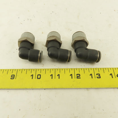 1/2" NPT x 3/8" Tube Push To Connect Elbow 90° Lot Of 3