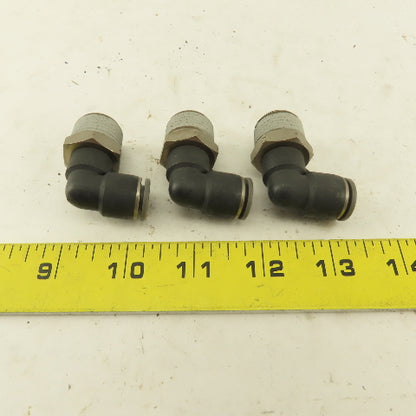 1/2" NPT x 3/8" Tube Push To Connect Elbow 90° Lot Of 3