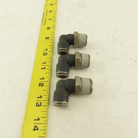 1/2" NPT x 3/8" Tube Push To Connect Elbow 90° Lot Of 3