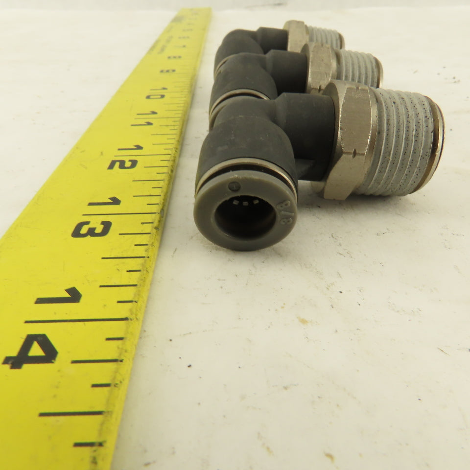 1/2" NPT x 3/8" Tube Push To Connect Elbow 90° Lot Of 3