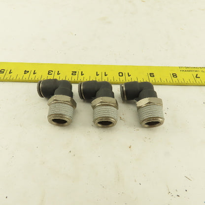 1/2" NPT x 3/8" Tube Push To Connect Elbow 90° Lot Of 3