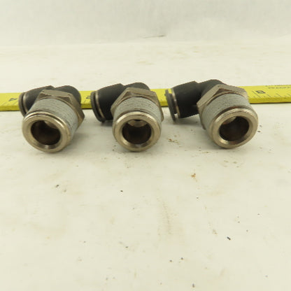 1/2" NPT x 3/8" Tube Push To Connect Elbow 90° Lot Of 3