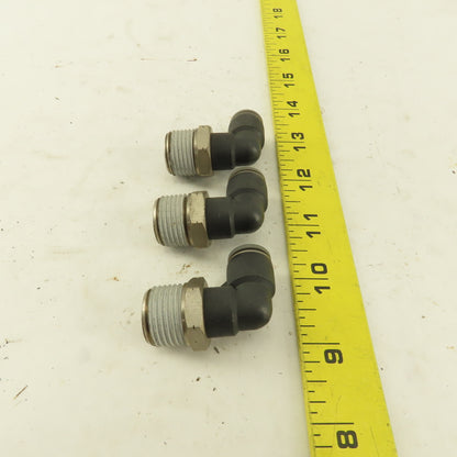 1/2" NPT x 3/8" Tube Push To Connect Elbow 90° Lot Of 3