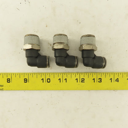 1/2" NPT x 3/8" Tube Push To Connect Elbow 90° Lot Of 3