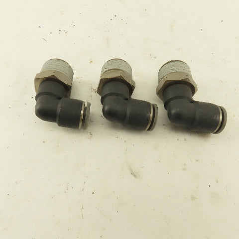 1/2" NPT x 3/8" Tube Push To Connect Elbow 90° Lot Of 3