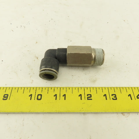1/2" NPT x 1/2" Tube Push To Connect Elbow 90° Extended