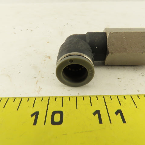 1/2" NPT x 1/2" Tube Push To Connect Elbow 90° Extended
