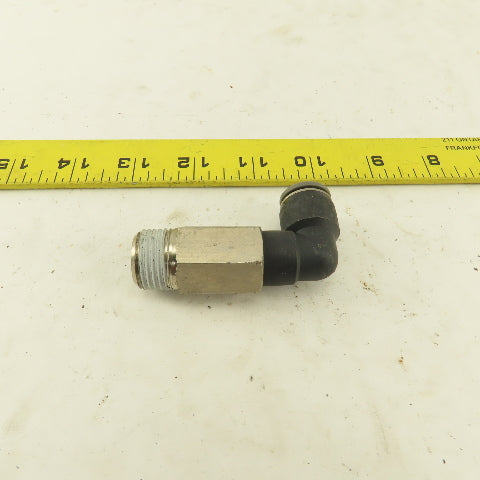 1/2" NPT x 1/2" Tube Push To Connect Elbow 90° Extended