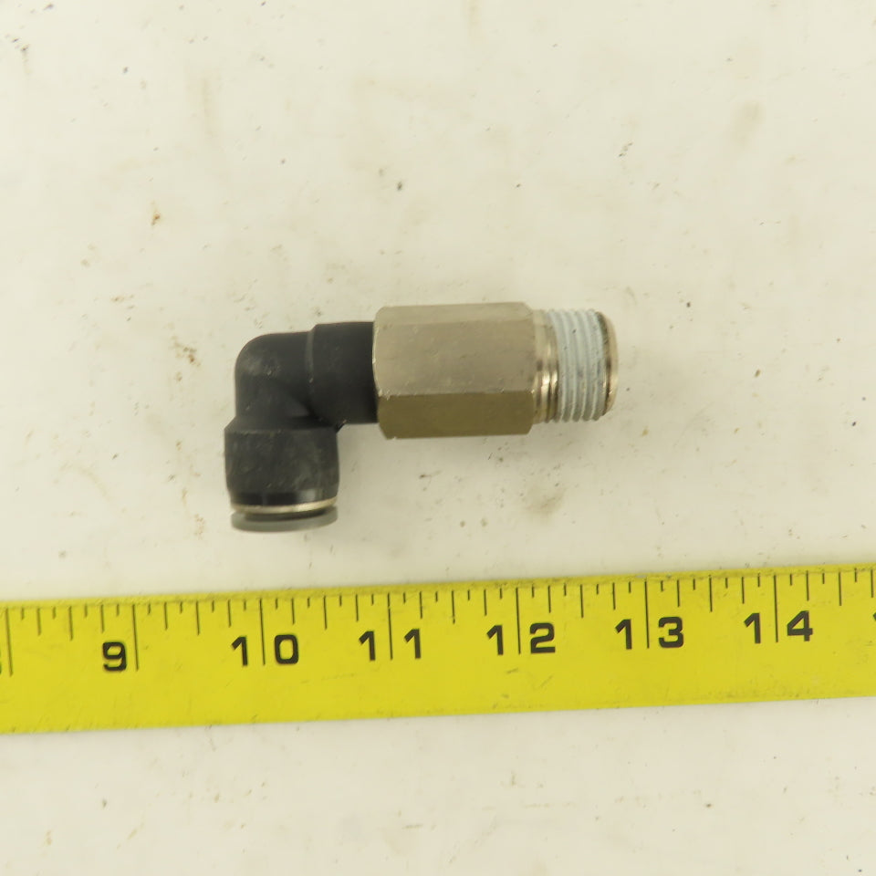 1/2" NPT x 1/2" Tube Push To Connect Elbow 90° Extended
