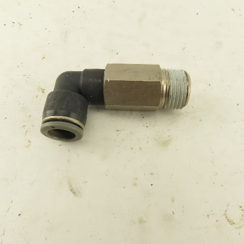 1/2" NPT x 1/2" Tube Push To Connect Elbow 90° Extended