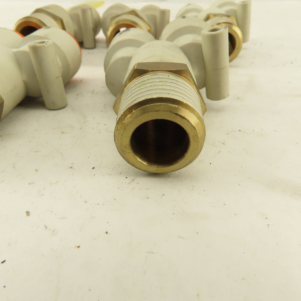 SMC 1/2 NPT X 1/2" Push To Connect Tube Male Wye Union Y Fitting Lot Of 5