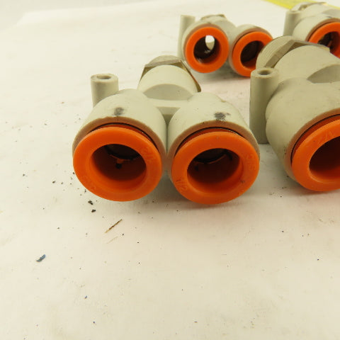 SMC 1/2 NPT X 1/2" Push To Connect Tube Male Wye Union Y Fitting Lot Of 5