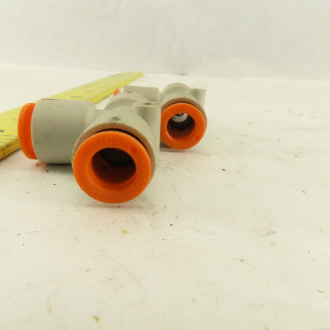 SMC 3/8" Nylon Push To Connect Tube Union TEE Lot Of 2