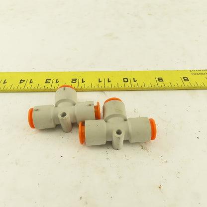 SMC 3/8" Nylon Push To Connect Tube Union TEE Lot Of 2